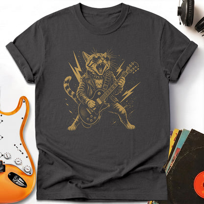 Cat Guitar Tee — Charcoal