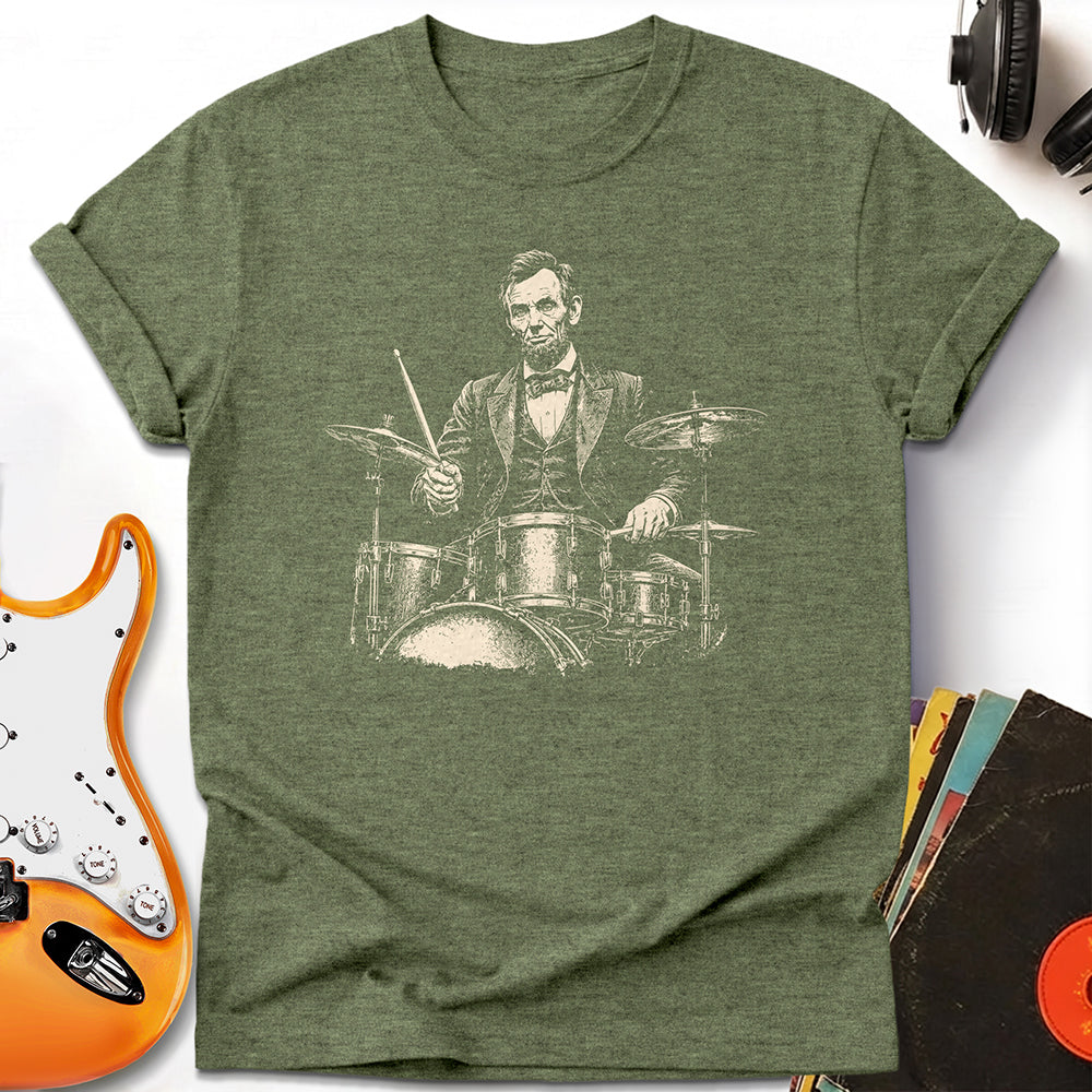 Abraham Drummer Tee — Heather Military Green