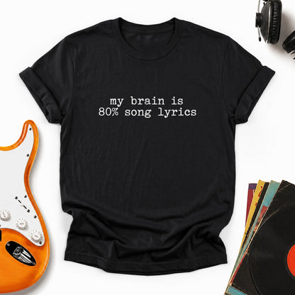 80% Song Lyrics Tee — Black
