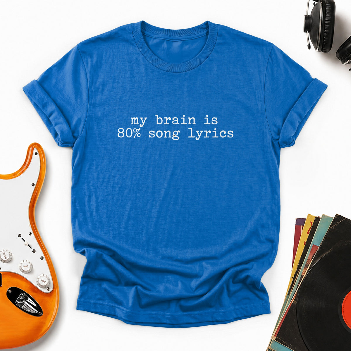 80% Song Lyrics Tee — Royal
