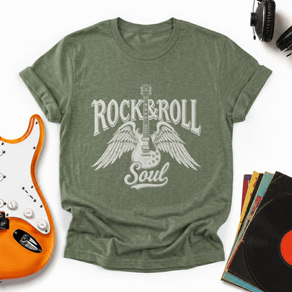 Rock N' Roll Soul Tee — Heather Military Green